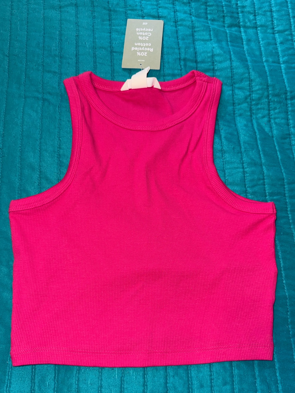 H&M Hot Pink Ribbed Crop Tank - Picture 3 of 4